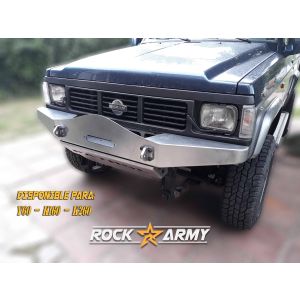 Pare chocs avant acier avec porte treuil et protection (modèle ARC) de marque Rock Army pour Nissan Patrol K160 / K260