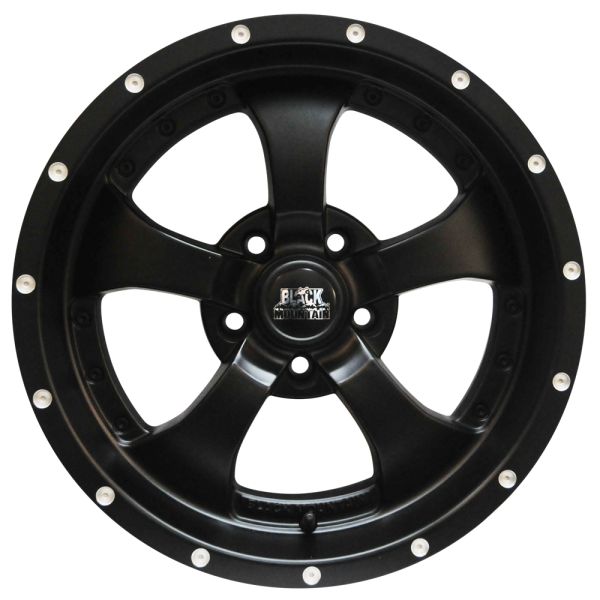 Jante aluminium Black Mountain (couleur: noir mat) 9x17 , ET: -13 , 5x127 (pour jeep wrangler JK, Grand Cherokee WJ, WG, WH, WK, ...) (ATTENTION STOCK LIMITE)