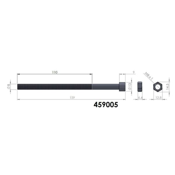 Étoquiau lames Pedders M8x150 suspension 4x4