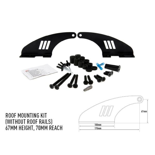Kit de montage de Barre de LED Lazer sur toit - Hauteur 67 mm