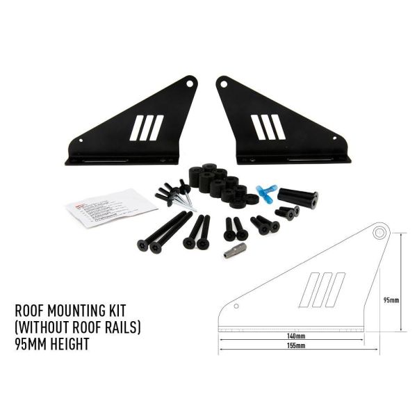 Kit de montage de Barre de LED Lazer sur toit - Hauteur 95 mm