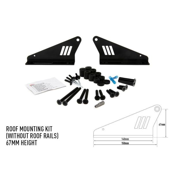 Kit de montage de Barre de LED Lazer sur toit (avant) - Hauteur 67 mm