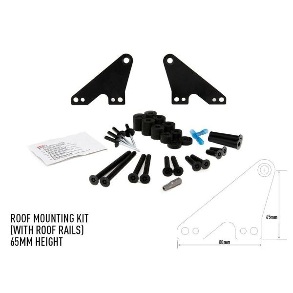 Kit de montage de Barre de LED Lazer sur rails de toit - Hauteur 65 mm